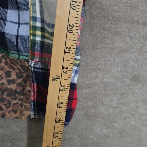 Aerie Plaid And Cheetah Print Patchwork Cotton Pajama Pants Pockets Womens Large - Picture 5 of 6